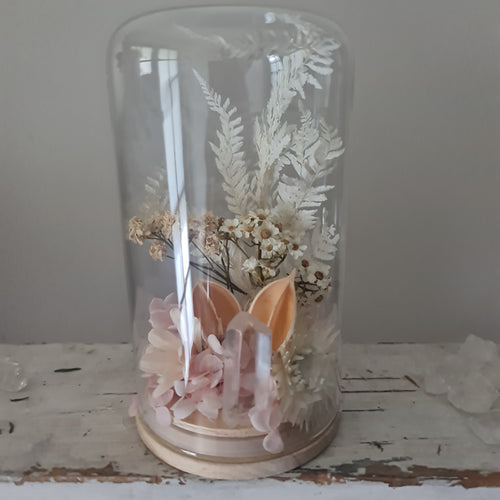 Native and preserved  Terrarium with Clear Quartz