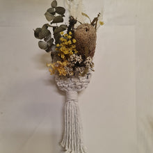 Load image into Gallery viewer, Macrame dried flower pod in white