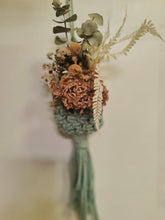 Load image into Gallery viewer, Macrame dried flower pod in duck egg blue