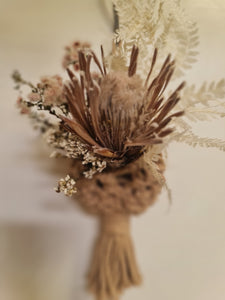 Macrame dried flower pod in beige