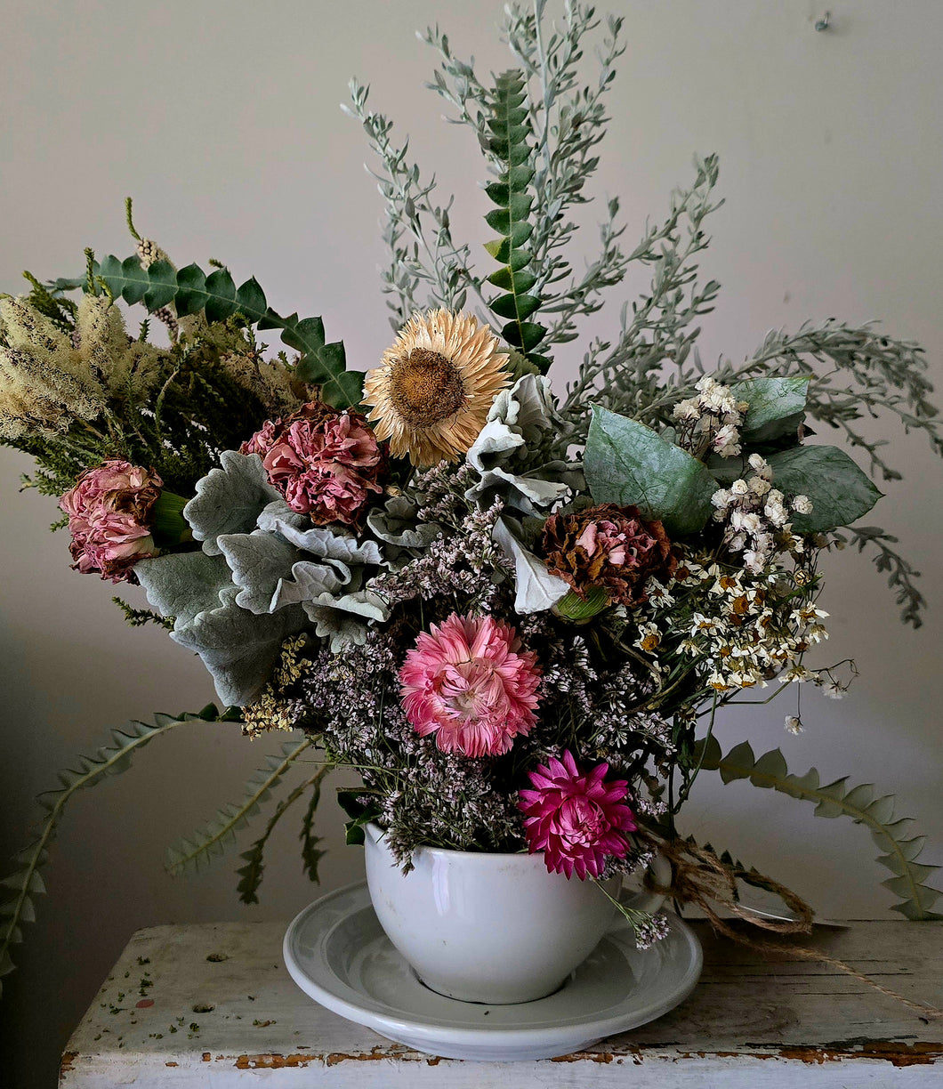 Vintage teacup arrangement