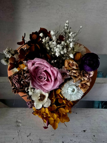 Copper Mothers day Floral Filled Heart
